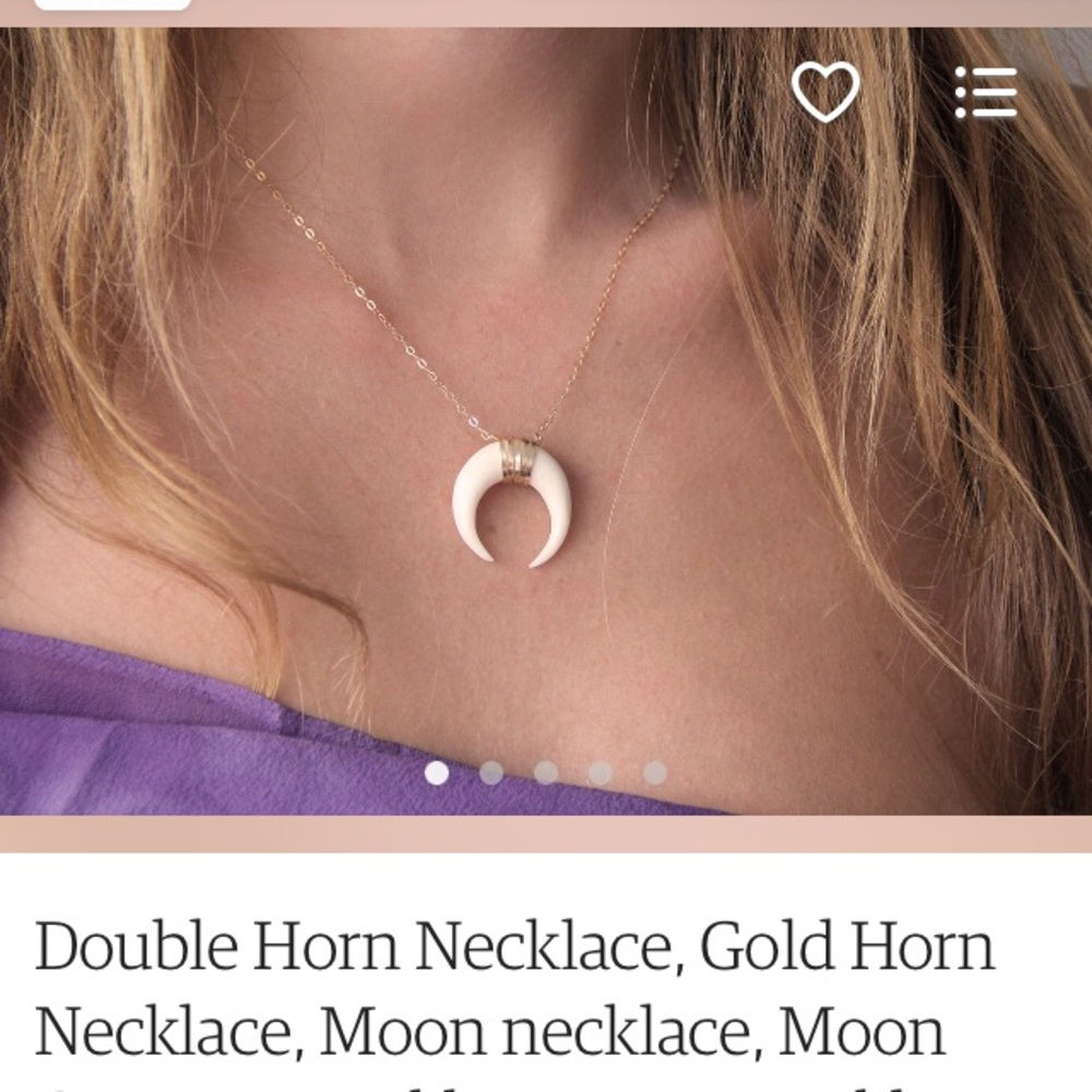 Double Horn necklace,Moon necklace